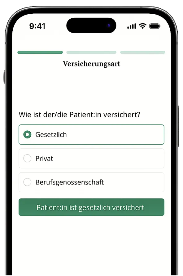 Digitale Patientenaufnahme auf dem Smartphone