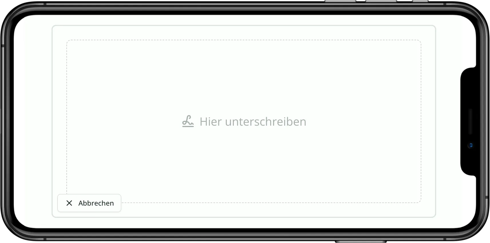 Digitale Unterschrift auf dem Tablet